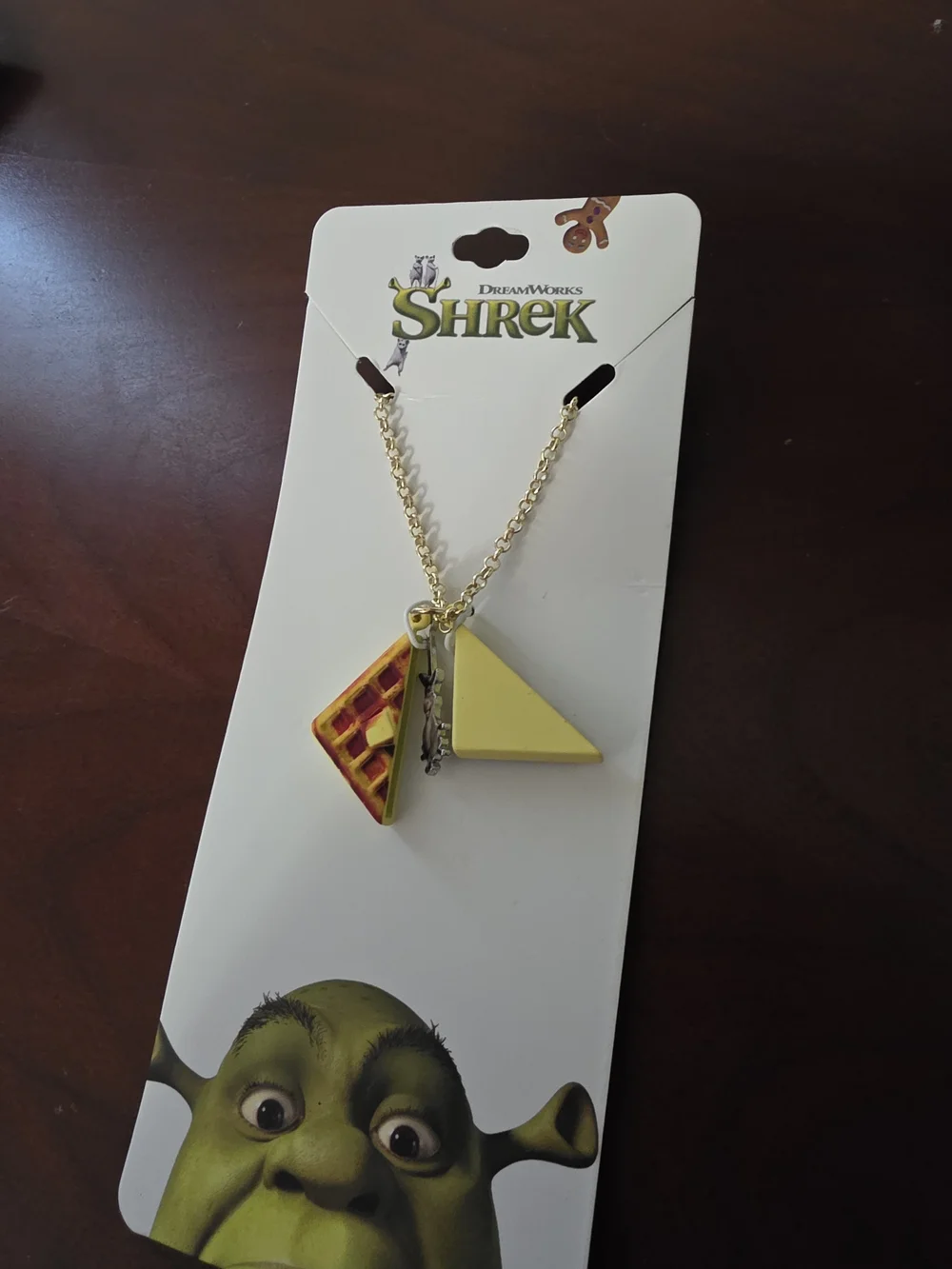 Bioworld Dreamworks Shrek Donkey Waffle  Necklace with Gold-tone Chain Charm